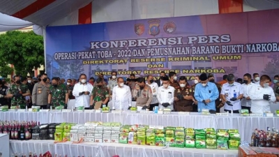 Bilangan Ratusan Kilogram Narkoba Hasil Ungkapan Dit Narkoba Polda Sumut Dimusnahkan di Mapoldasu