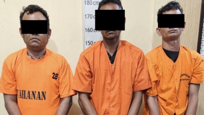 Satres Narkoba Polres Langkat Amankan 3 Pelaku dan Barang Bukti 32 Daun Ganja Kering