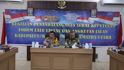 Kapolrestabes Medan Ikuti Penandatanganan Draff SK FLLAJ Melalui Zoom Meeting Dan Akan Mengaktifkan Kawasan Tertib Berlalu Lintas 