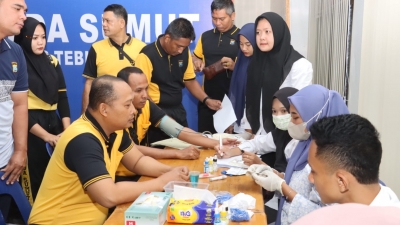 Semarakkan HUT Bhayangkara, Polres Tebing Tinggi Gelar Donor Darah