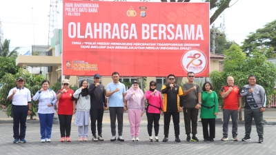 Meriahkan HUT Bhayangkara Ke-78, Polres Batubara Gelar Olahraga Bersama dan Lomba Lari Marathon 5K