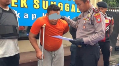 Tersangka Pembobol Ruko Ditembak.Serse  Polsek.Medan Sunggal