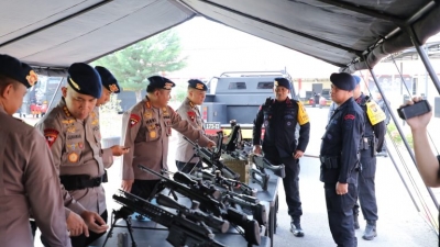 Apel Kesiapsiagaan Personel Sat Brimob Polda Sumut Dalam Rangka Super Visi, Asistensi dan Pengecekan Sarana PON 2024