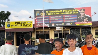 Enam Terduga Begal Diamankan Warga Mendekam di Sel Polsek Pancur Batu