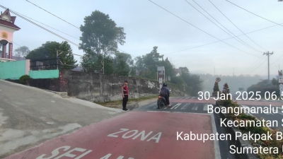 Selama Libur Panjang Arus Lalu Lintas Lancar Polres Pakpak Bharat dan Jajaran Rutin Lakukan Strong Point