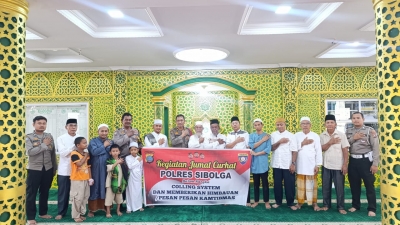 Jumat Curhat Polres Sibolga Sambangi Masjid Taqwa Muhammadiyab Sibolga Sambas