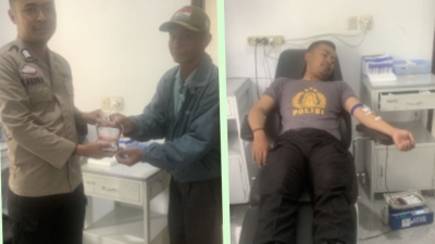 Personel Sat Samapta Polres Pakpak Bharat Respons Cepat, Tunjukkan Kepedulian Lewat Donor Darah Masyarakat