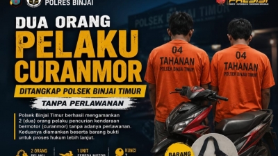 Polsek Binjai Timur Ringkus Dua Pelaku Curanmor Tanpa Perlawanan